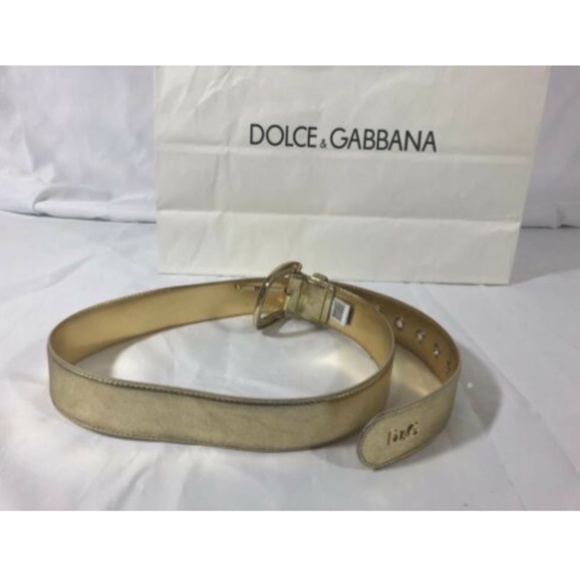 Dolce Gabbana Womens Belt Wide Golden Buckle 36\